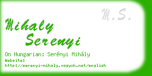 mihaly serenyi business card