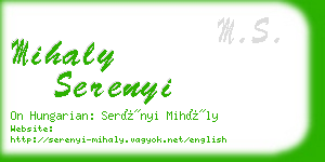 mihaly serenyi business card